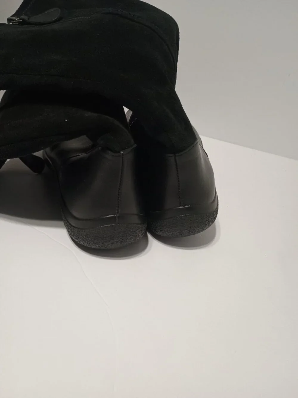 Hotter Matilda Mid Calf Boots Women’s US 10 Black Leather Suede Comfort